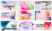 Chromatography colorful music template psd event ad banner set