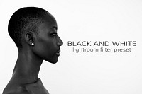 Black and white Lightroom preset filter, mobile and desktop blogger & influencer black and white easy add-on