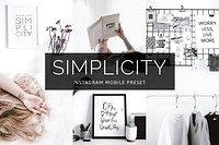 Simplicity instagram mobile preset filter, lifestyle blogger & influencer overlay add on