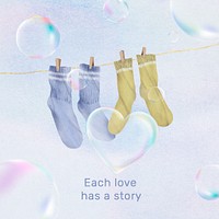 Couple & love Instagram post template, each love has a story psd