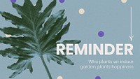 Botanical blog banner template, happiness reminder, retro modern aesthetic halftone design psd