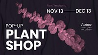 Botanical blog banner template, retro modern aesthetic halftone, pop up plant shop design psd