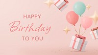 Birthday blog banner template, 3d graphic psd