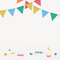 Party flags background, 3d birthday graphic
