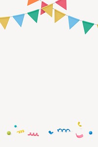Party flags background, 3d birthday graphic