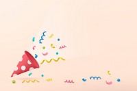 Party popper background, 3d birthday graphic