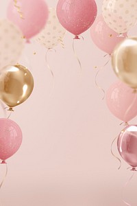 Balloons background, 3d birthday graphic