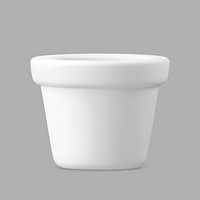 White plant pot, 3D gardening object illustration psd