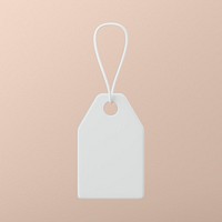 White price tag, 3D stationery illustration
