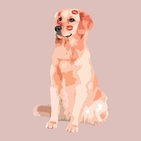 Dog kisses, aesthetic vector illustration