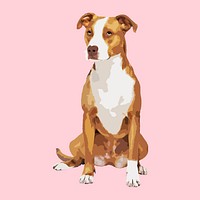 Pitbull dog collage element, aesthetic illustration psd