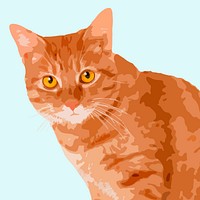 Orange tabby cat clipart, aesthetic illustration