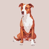 Pitbull dog clipart, aesthetic illustration