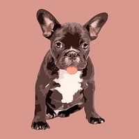 French Bulldog puppy clipart, aesthetic illustration