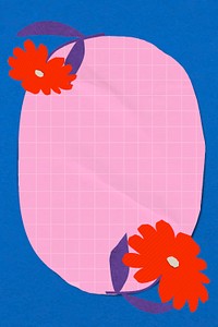 Paper craft frame background, colorful flower design vector