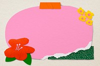Colorful frame social media banner, paper craft flower design psd