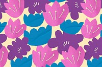 Colorful seamless floral pattern background, paper craft design vector