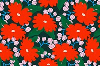 Flower pattern background, paper craft colorful design psd