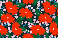 Colorful seamless floral pattern background, paper craft design vector