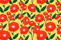 Colorful seamless floral pattern background, paper craft design vector