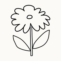 Doodle daisy flower clipart, floral illustration vector