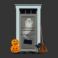 Panel door clipart, Halloween decorations illustration vector