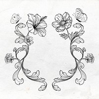 Botanical frame, vintage illustration