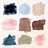 Abstract paint smear collage element psd set