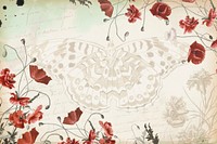 Aesthetic vintage collage digital journal note with flower and butterfly decorative design background