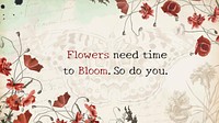 Aesthetic banner template, vintage flower collage journal editable quote for social media vector