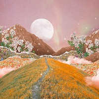 Surreal landscape background, dreamy design