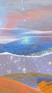 Seascape collage art iPhone wallpaper, surreal background