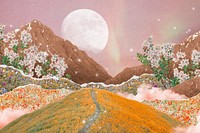 Surreal landscape background, dreamy design psd