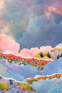 Aesthetic pastel sky background, surreal celestial design