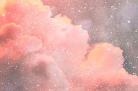 Pink cloud background, aesthetic pastel sky, bling design 