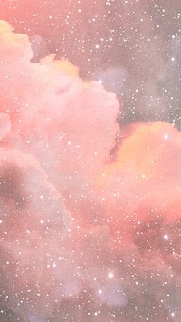 Pink sky iPhone wallpaper, aesthetic bling background