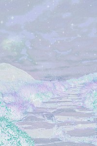 Holographic landscape background, iridescent design 