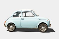 Blue car clipart, old fashioned vehicle design psd 