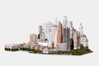 Urban cut out,  New York City isolated psd