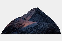 Dark mountain peak border, aesthetic nature design psd