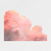 Pink pastel cloud collage element, sky design psd