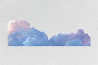 Pastel blue cloud cloud collage element, sky design psd