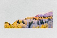 Colorful forest border, aesthetic nature design psd