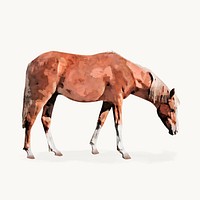 Brown horse watercolor illustration, animal design vector
