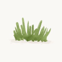 Watercolor grass illustration, cute design vector