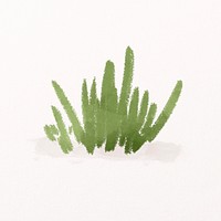 Green grass watercolor illustration, collage element design psd