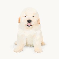 Watercolor Labrador Retriever puppy illustration, animal design vector