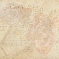 Vintage rose background with musical note 