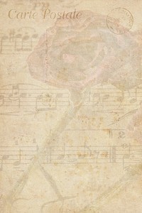 Vintage rose background with musical note 