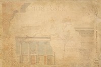 Vintage background with faded architecture illustration vector